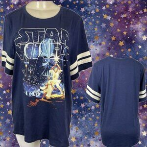 Navy New Hope Graphic Crew Neck Half Sleeve Varsity Tee